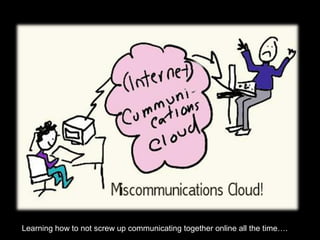 Learning how to not screw up communicating together online all the time….
 