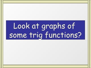 Look at graphs of
some trig functions?
 