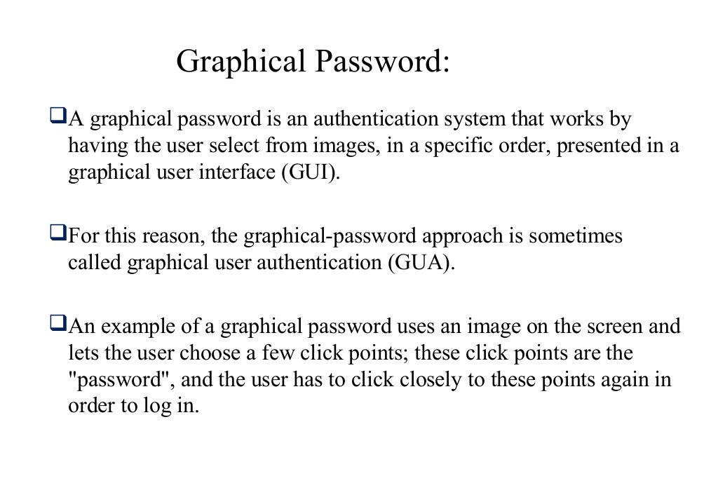 Graphical password authentication