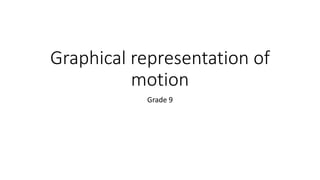 Graphical representation of
motion
Grade 9
 
