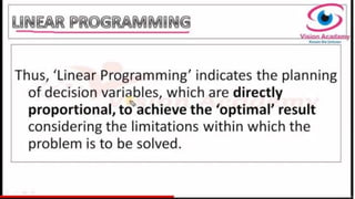 Linear programming basics and background | PPT