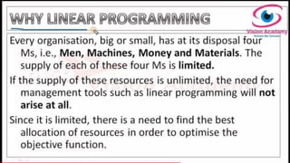 Linear programming basics and background | PPT