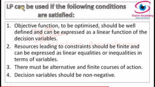 Linear programming basics and background | PPT