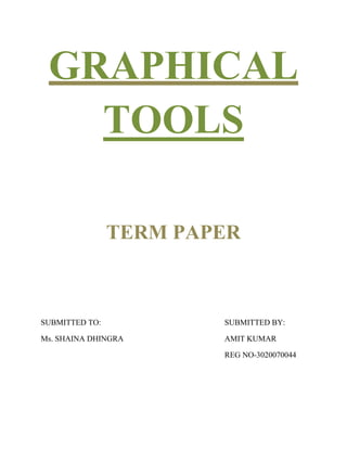 GRAPHICAL
   TOOLS

                TERM PAPER



SUBMITTED TO:           SUBMITTED BY:

Ms. SHAINA DHINGRA      AMIT KUMAR

                        REG NO-3020070044
 