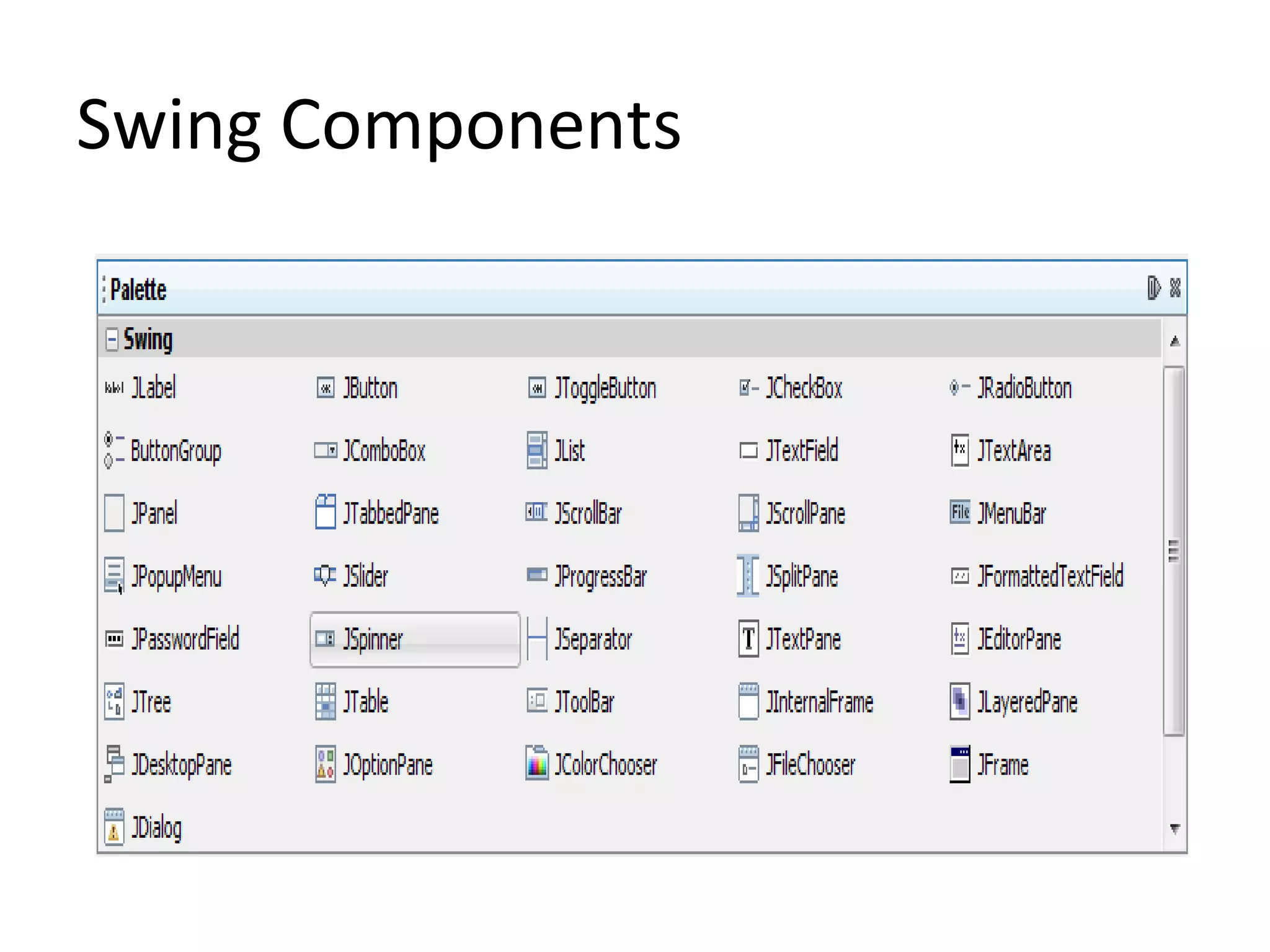 Swing Components
 