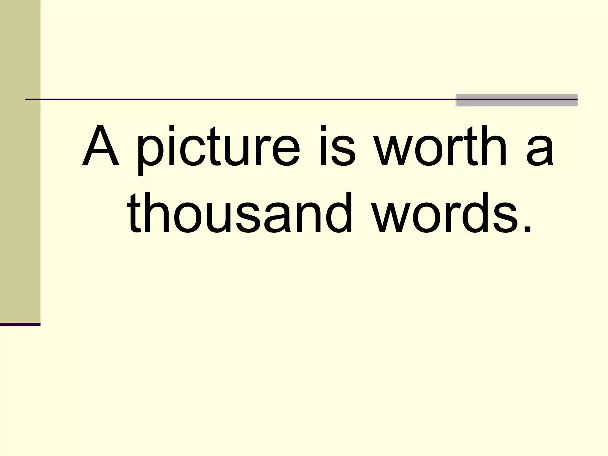 A picture is worth a 
thousand words. 
 