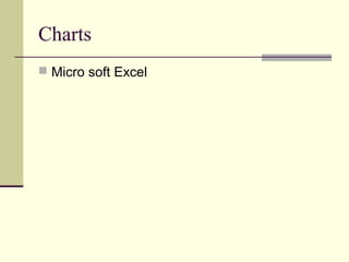 Charts 
 Micro soft Excel 
 