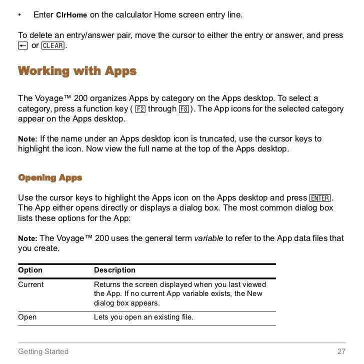 Graphic Calculator Ti Voyage 0 Guidebook