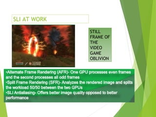 SLI AT WORK
STILL
FRAME OF
THE
VIDEO
GAME
OBLIVION
 