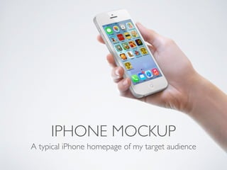 IPHONE MOCKUP
A typical iPhone homepage of my target audience
 