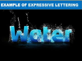 Expressive Letter Example Graphic Design ( a Full leson, activities and quiz) | PPTX