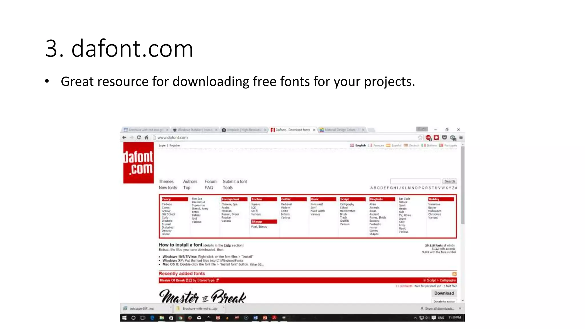 3. dafont.com
• Great resource for downloading free fonts for your projects.
 