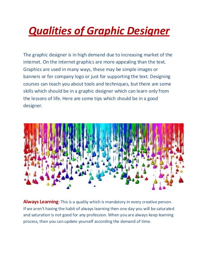 Qualities Of Graphic Designer