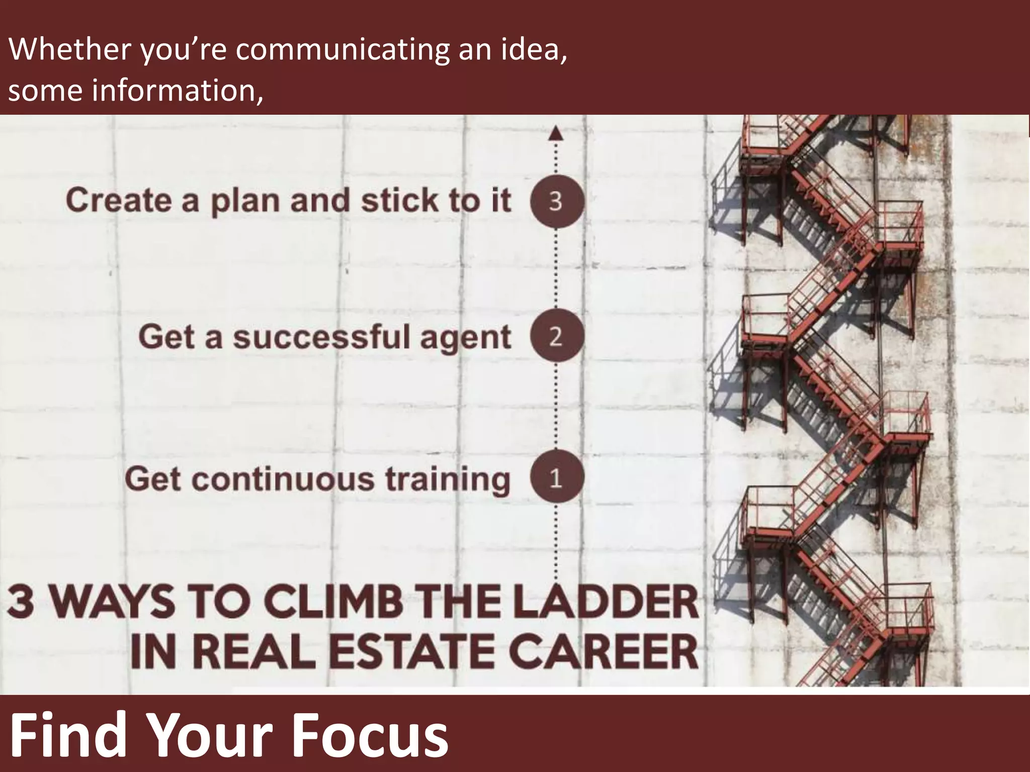 Find Your Focus
Whether you’re communicating an idea,
some information,
 