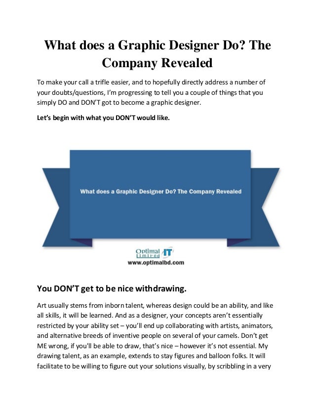 What does a Graphic Designer Do?