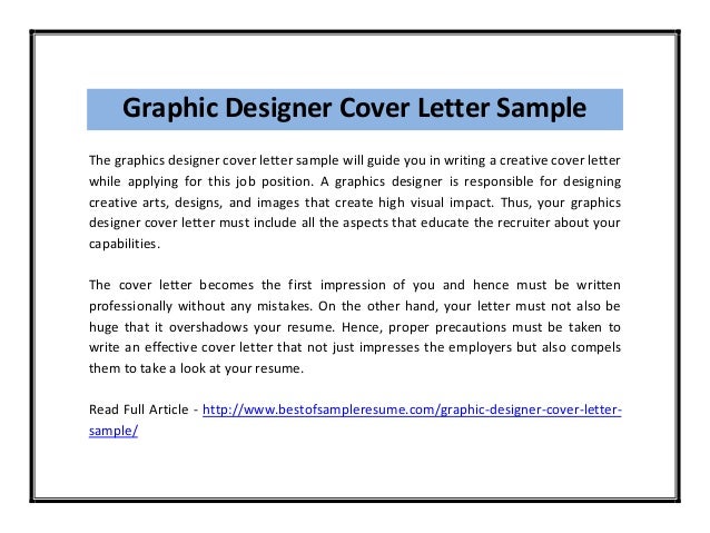 Graphic designer cover letter sample pdf
