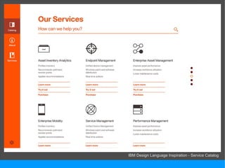 Lines
IBM Design Language Inspiration - Service Catalog