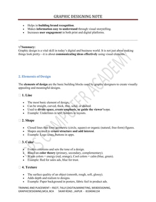 Designing Course Notes GRAPHIC DESIGNING NOTES students and beginners .pdf