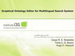 Graphical Ontology Editor for Multilingual Search System Cesar R. K. Stradiotto Tania C. D. Bueno Hugo C. Hoeschl 