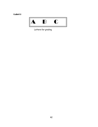 42 
Label 1 
A B C 
Letters for grading  