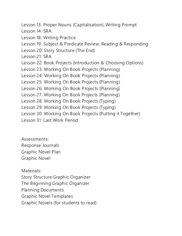 Graphic novel unit plan