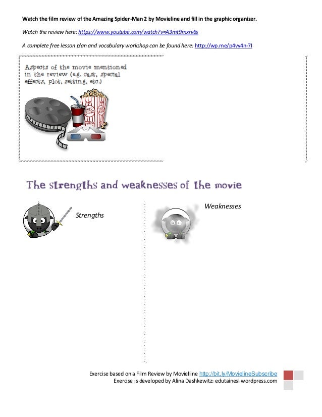 Graphic Organizer for a film review vocabulary