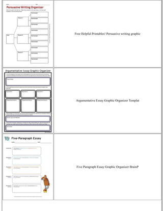 Graphic Organizers For Writing Persuasive Essays | PDF