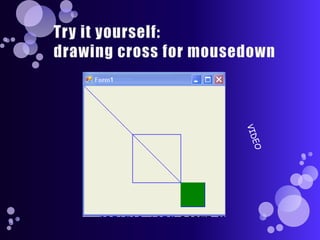 Try it yourself: drawing cross for mousedownVIDEO