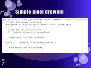 Simple pixel drawingto continue next page