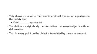 Translation Transformation Computer Graphics Transformations Computer Graphics.pdf