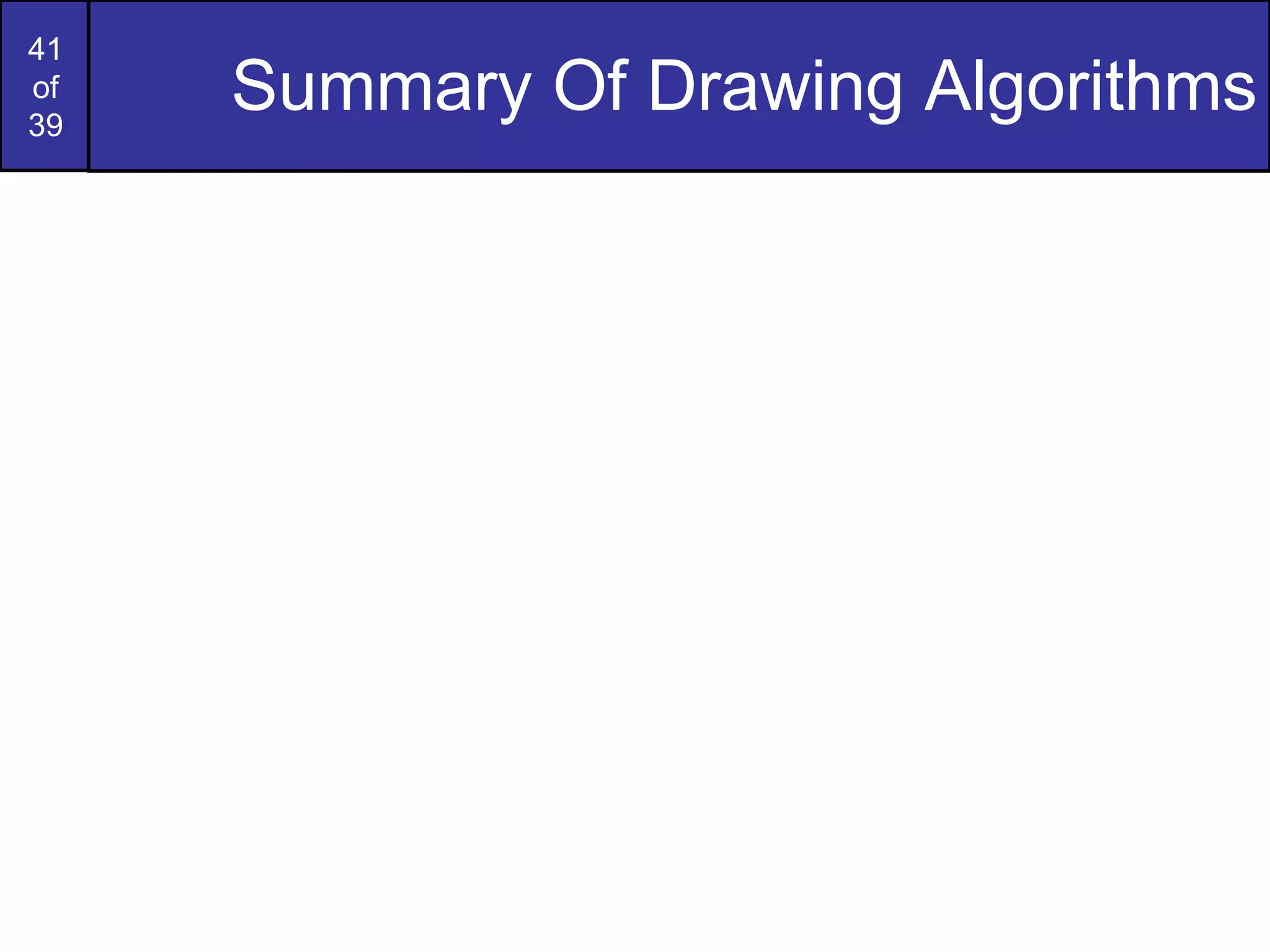 Summary Of Drawing Algorithms 