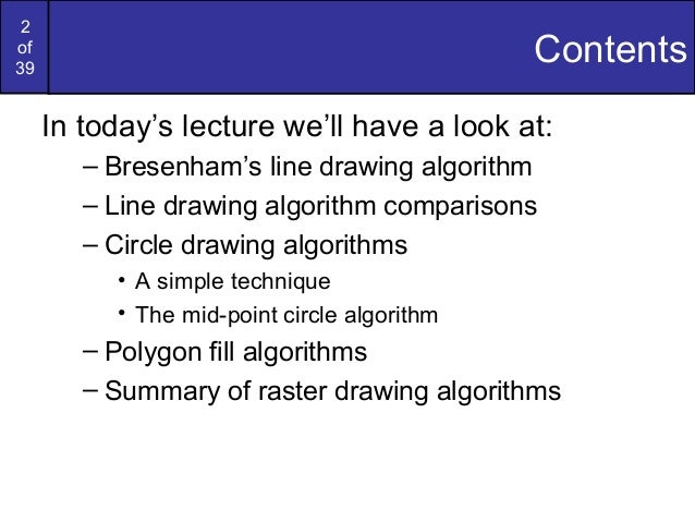 Line Drawing Algorithm In Computer Graphics Tutorial : Bresenham circles and polygons in computer graphics