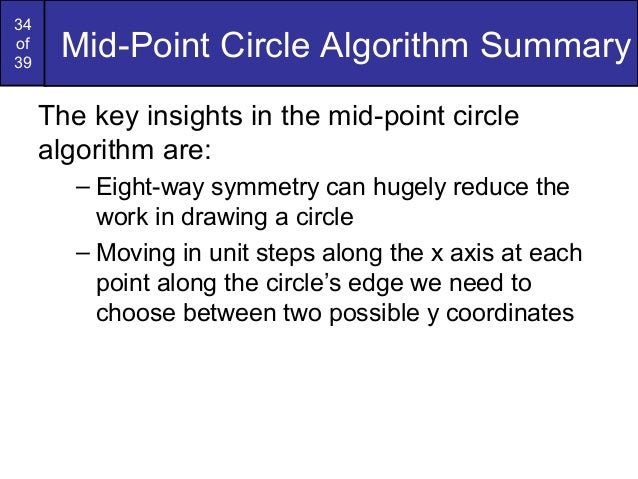 Line Drawing Algorithm In Computer Graphics Tutorial : Bresenham circles and polygons in computer graphics