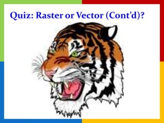 Quiz: Raster or Vector (Cont’d)?
 