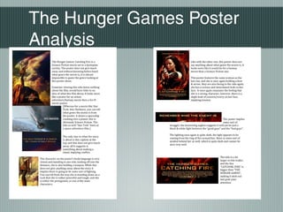 The Hunger Games Poster
Analysis
 