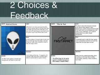 2 Choices &
Feedback
 