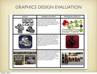 GRAPHICS DESIGN EVALUATION
Tuesday, 1 July 14
 