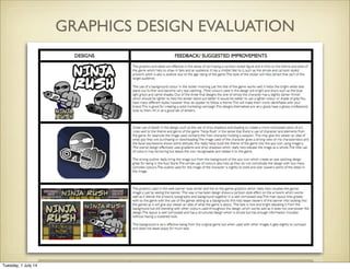 GRAPHICS DESIGN EVALUATION
Tuesday, 1 July 14
 