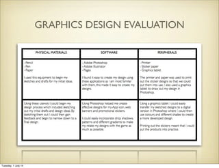 GRAPHICS DESIGN EVALUATION
Tuesday, 1 July 14
 
