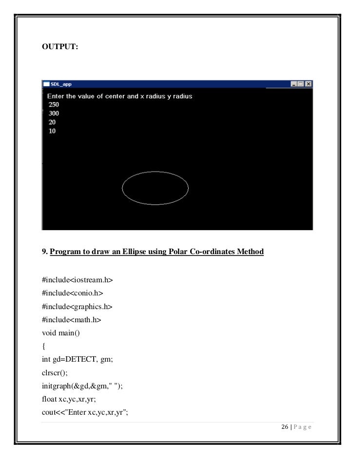 C Program To Draw Ellipse