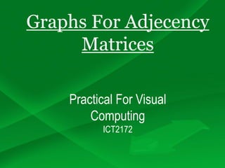 Graphs For Adjecency
Matrices
Practical For Visual
Computing
ICT2172
 