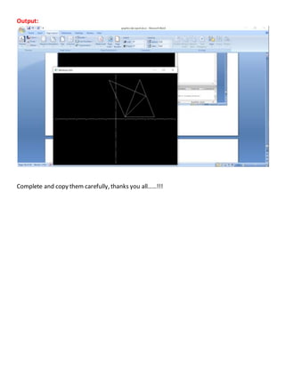 Computer Graphics and Multimedia lab report | DOCX