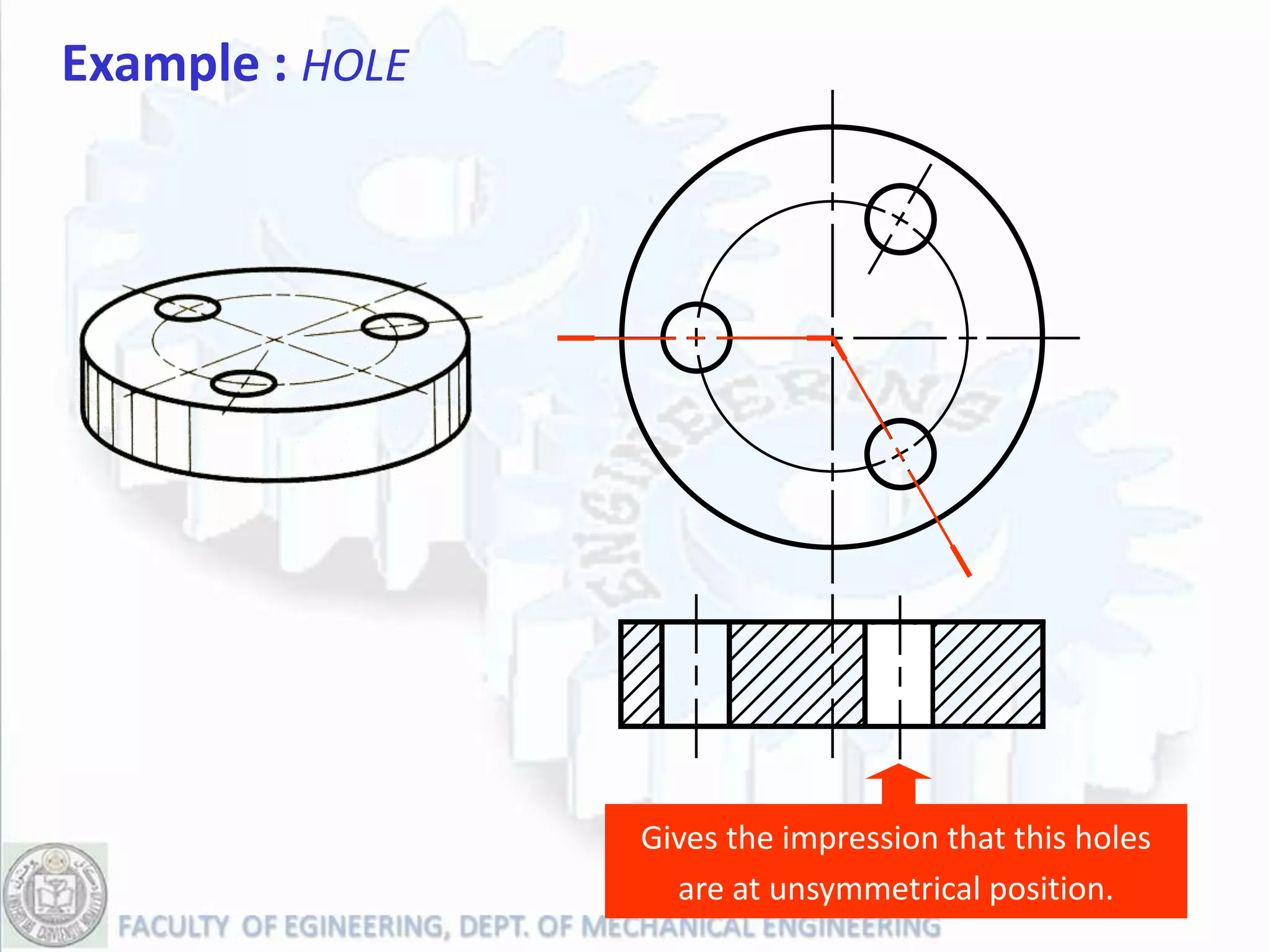 Example : HOLE




                 Gives the impression that this holes
                   are at unsymmetrical position.
 
