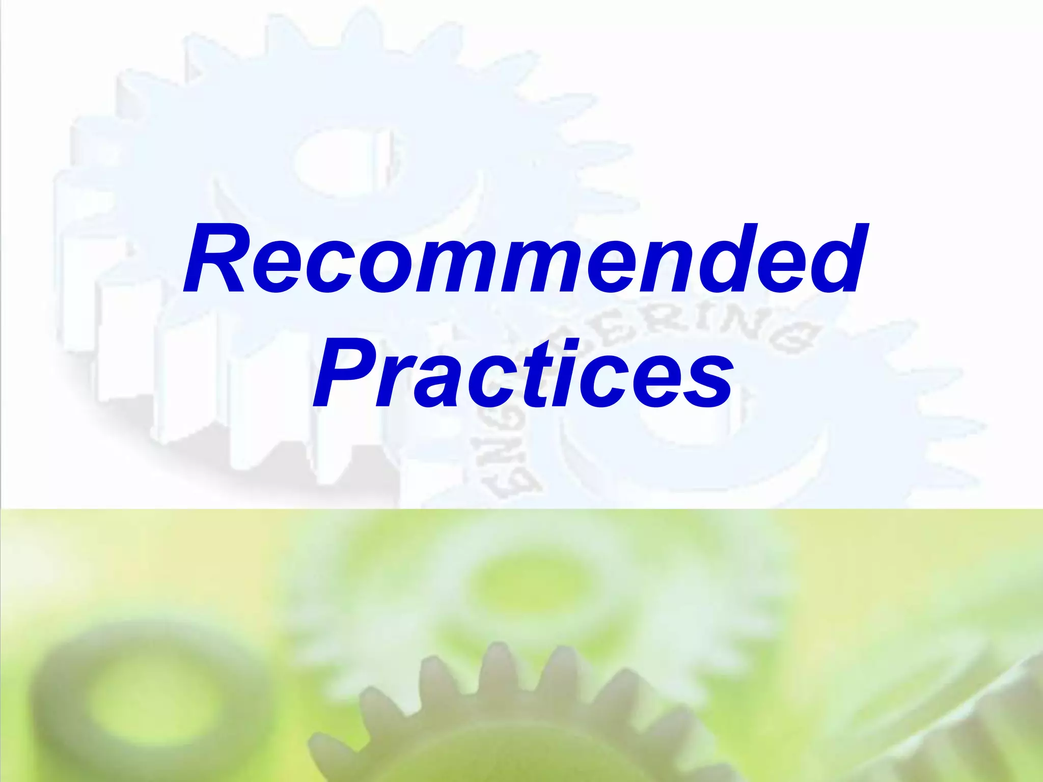 Recommended
  Practices
 