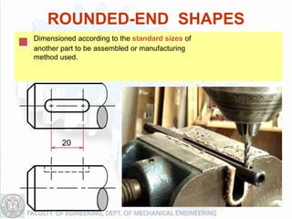 ROUNDED-END SHAPES
Dimensioned according to the standard sizes of
another part to be assembled or manufacturing
method used.




        20
 