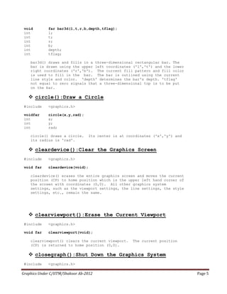 C Graphics Functions | PDF | Graphics Software | Computer Software and ...
