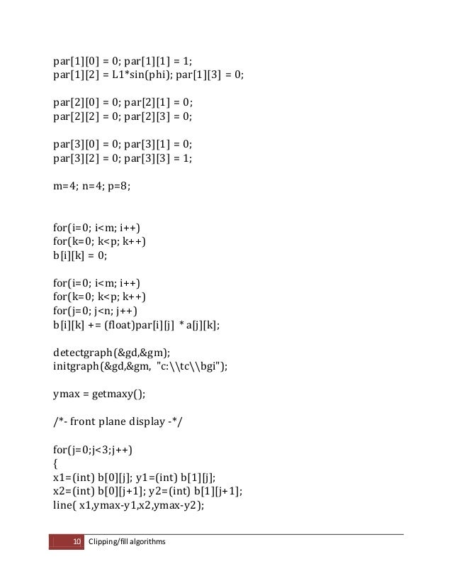 Graphics point clipping c program