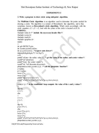 Graphics practical lab manual | PDF