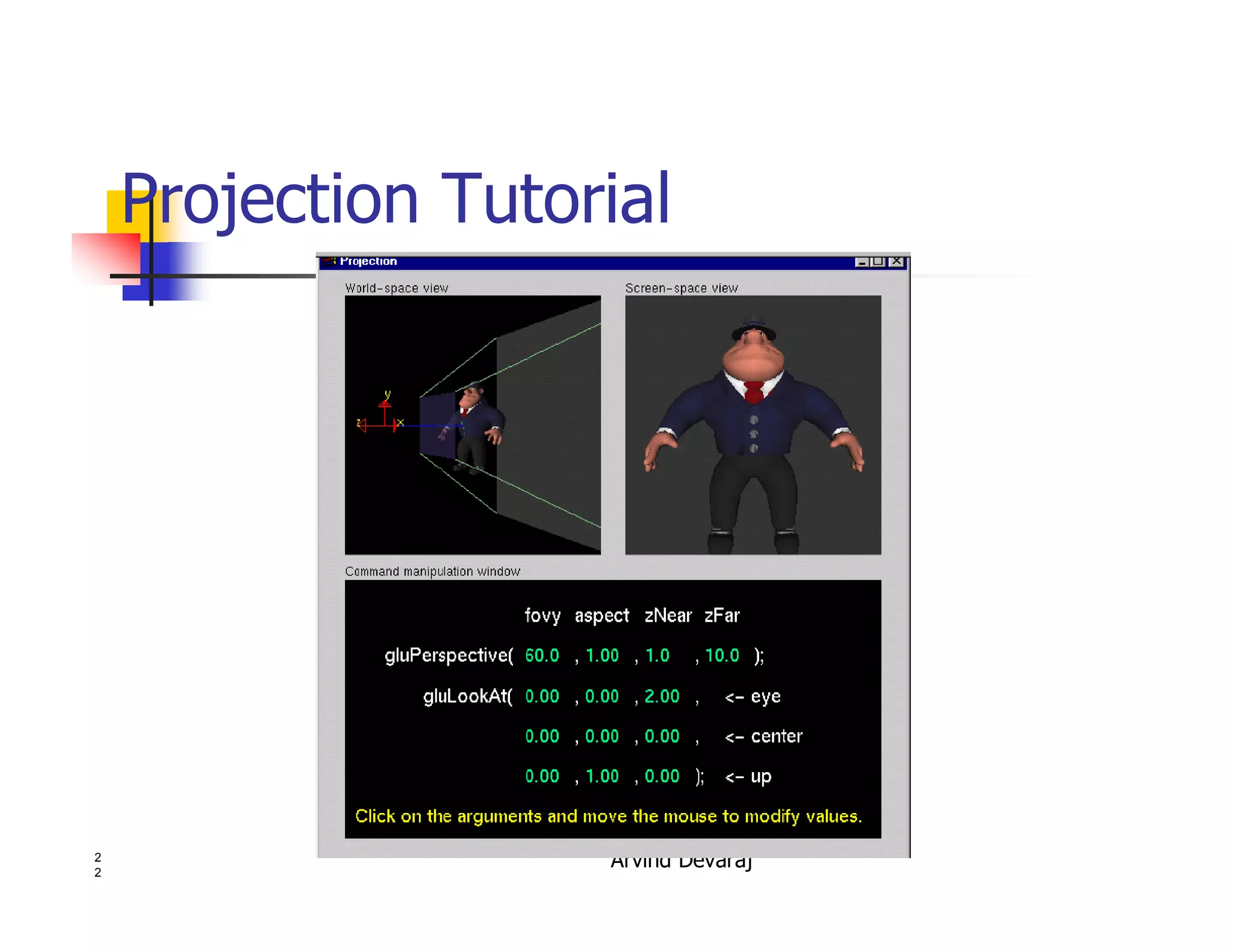 Arvind Devaraj2
2
Projection Tutorial
 
