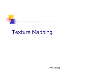 Arvind Devaraj
Texture Mapping
 